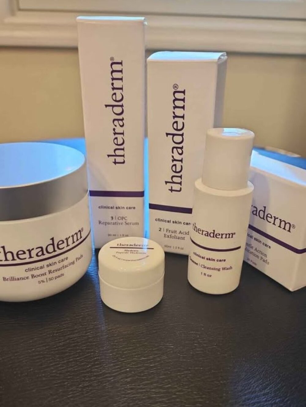 Theraderm Bundle: OPC Reparative Serum, Fruit Acid, Cleansing Wash, Resurfacing